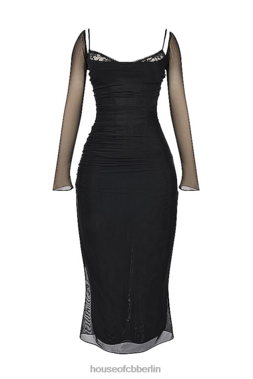 House of CB Katarina schwarzes Maxikleid Kleidung ZFD80147