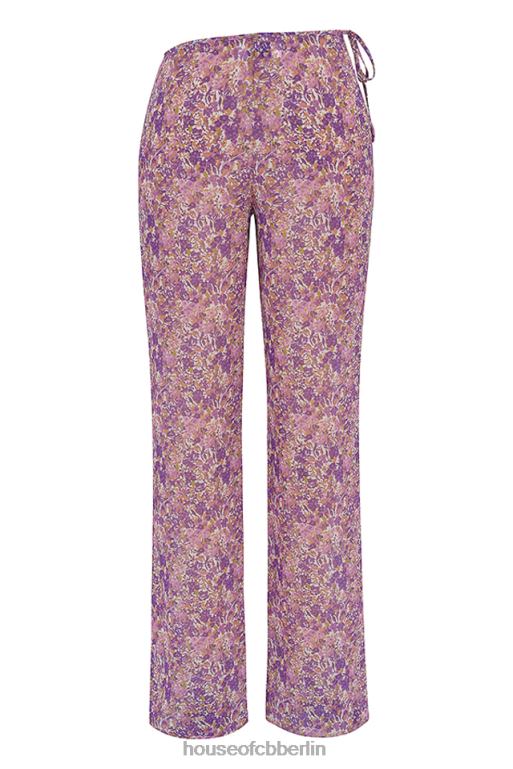 House of CB Keala-Hose mit violetten Blumenausschnitten Kleidung ZFD80929