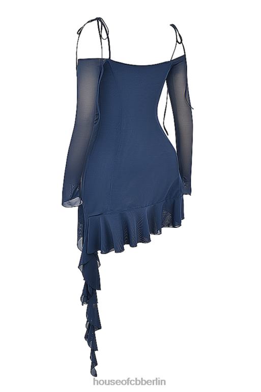 House of CB Kiki French Navy Rüschen-Minikleid Kleidung ZFD80162