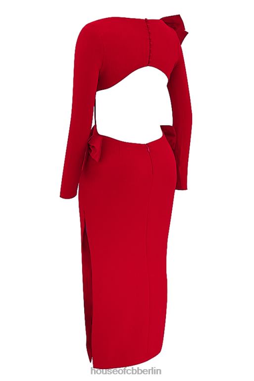 House of CB Lavele-Maxikleid mit roter Schleife Kleidung ZFD80110