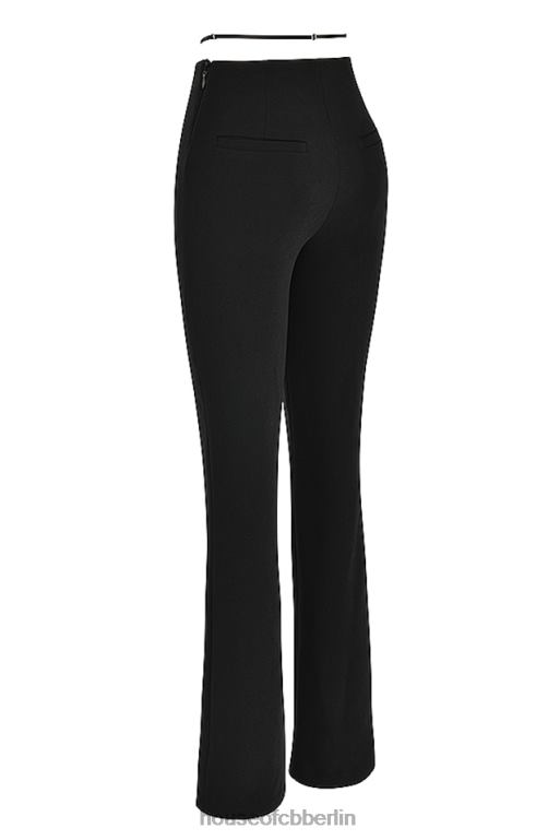 House of CB Layla schwarze Hose mit V-Vorderteil Kleidung ZFD80928