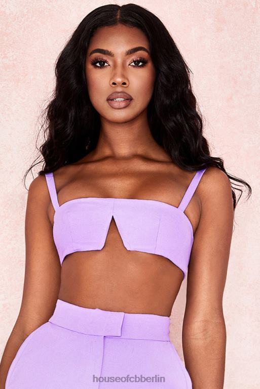 House of CB Leela violettes Krepp-V-Draht-Bralet Kleidung ZFD80813