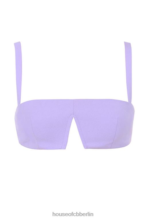 House of CB Leela violettes Krepp-V-Draht-Bralet Kleidung ZFD80813