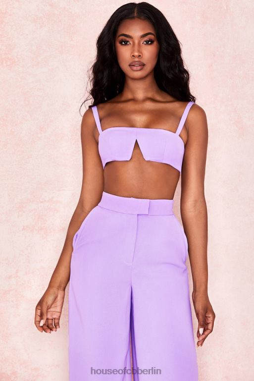 House of CB Leela violettes Krepp-V-Draht-Bralet Kleidung ZFD80813