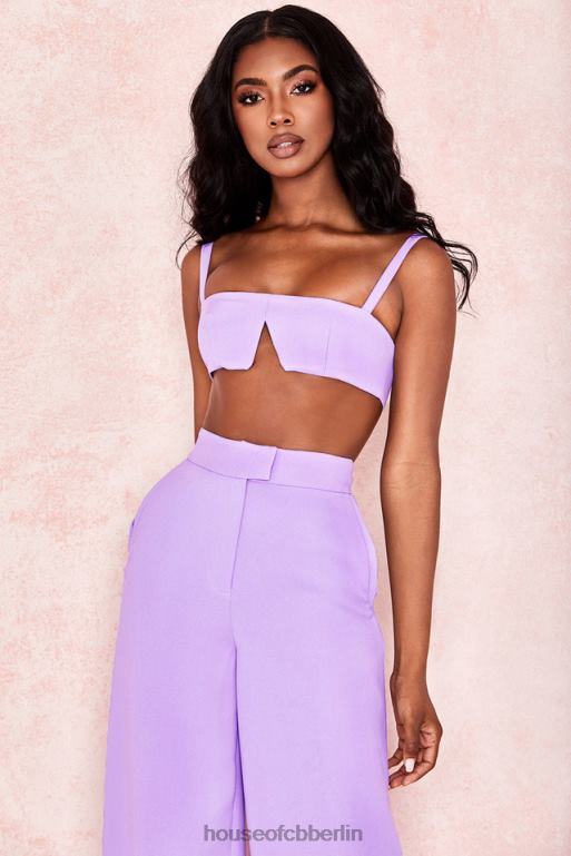 House of CB Leela violettes Krepp-V-Draht-Bralet Kleidung ZFD80813