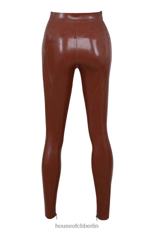 House of CB Lia Cocoa Latex-Leggings mit hoher Taille Kleidung ZFD80969