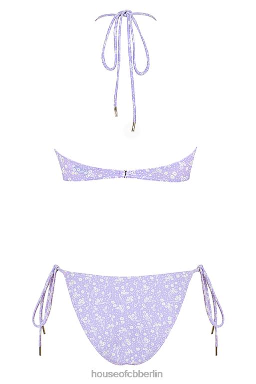 House of CB Lira-Flieder-Triangel-Bikini mit umgekehrtem Blumenmuster Kleidung ZFD801240