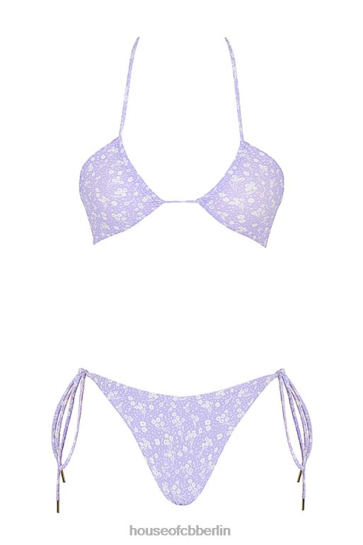 House of CB Lira-Flieder-Triangel-Bikini mit umgekehrtem Blumenmuster Kleidung ZFD801240