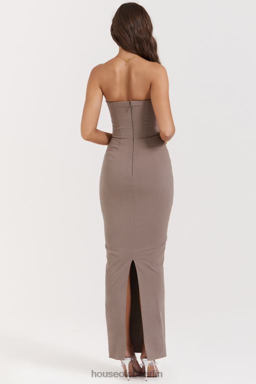 House of CB Lucia Taupe trägerloses Korsett-Maxikleid Kleidung ZFD80167