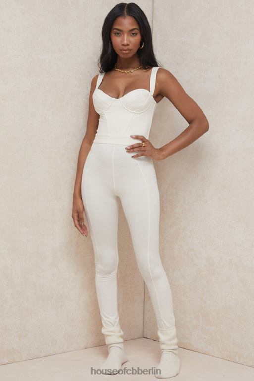 House of CB Mallen Flüsterweißer Stretch-Jersey-Jumpsuit Kleidung ZFD801058