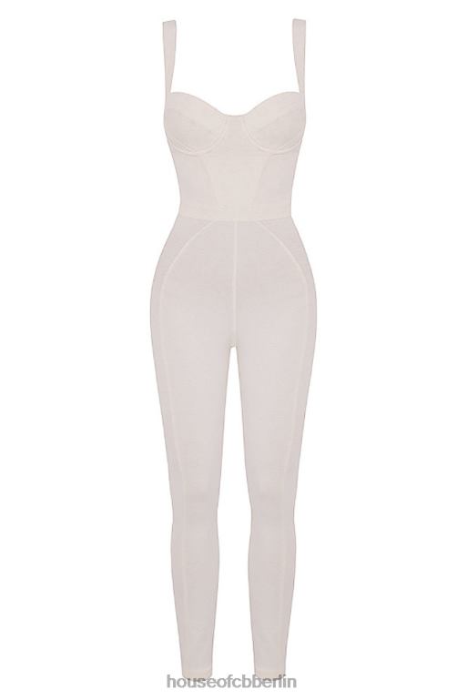 House of CB Mallen Flüsterweißer Stretch-Jersey-Jumpsuit Kleidung ZFD801058