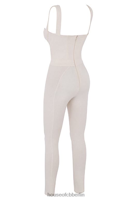 House of CB Mallen Flüsterweißer Stretch-Jersey-Jumpsuit Kleidung ZFD801058