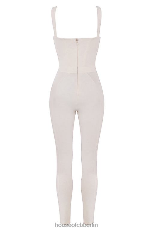 House of CB Mallen Flüsterweißer Stretch-Jersey-Jumpsuit Kleidung ZFD801058