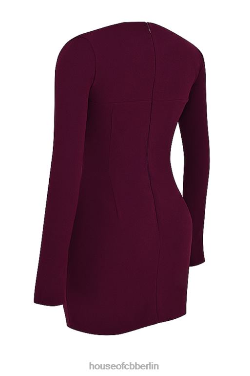 House of CB Marcella Merlot-Korsettkleid mit tiefem Ausschnitt Kleidung ZFD80325