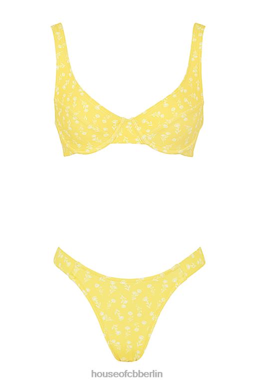 House of CB Mariposa gelb-weißer Bikini mit Blumendruck Kleidung ZFD801237