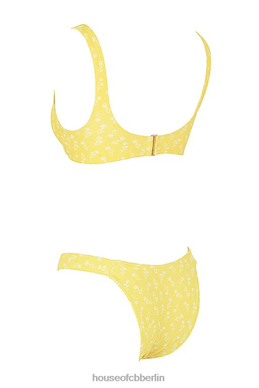 House of CB Mariposa gelb-weißer Bikini mit Blumendruck Kleidung ZFD801237