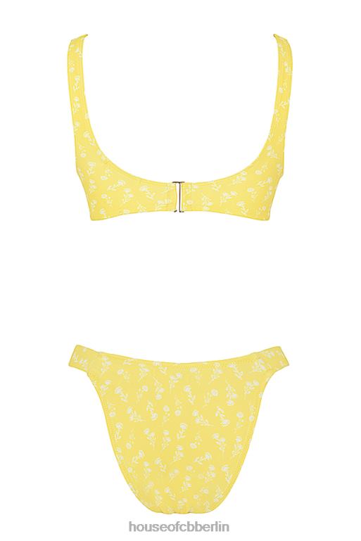 House of CB Mariposa gelb-weißer Bikini mit Blumendruck Kleidung ZFD801237