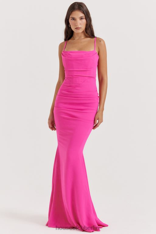 House of CB Milena heißes rosa Korsett-Maxikleid Kleidung ZFD80181