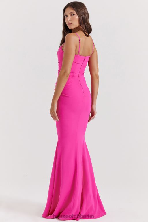 House of CB Milena heißes rosa Korsett-Maxikleid Kleidung ZFD80181