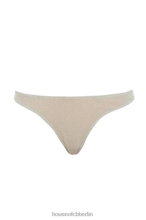 House of CB Minx silberner Triangel-Slip aus Lurex Kleidung ZFD801301