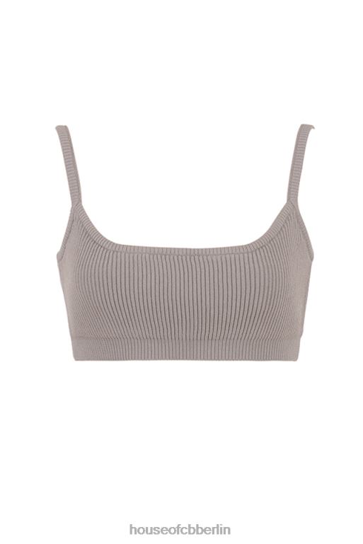 House of CB Mischa Taupe-Bralette aus Rippstrick Kleidung ZFD80691