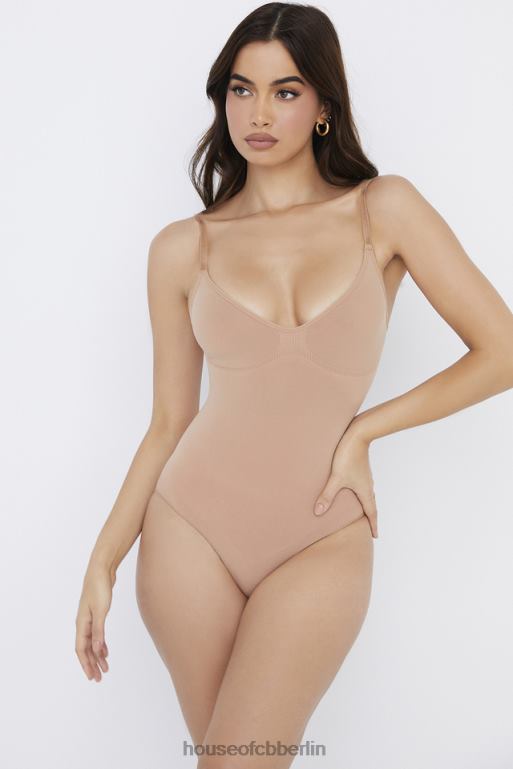 House of CB Modellierender Ganzkörper-Slip-Body aus Milchkaffee Kleidung ZFD801273