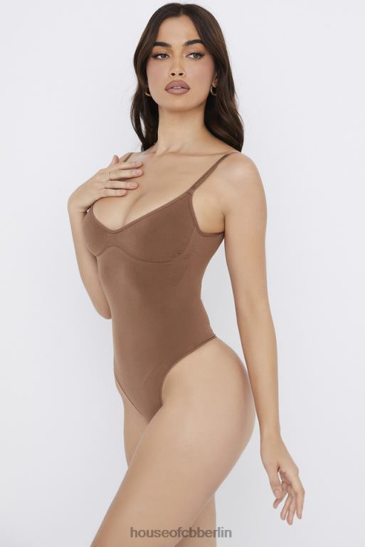 House of CB Modellierender Tanga-Body in Mokka Kleidung ZFD801264