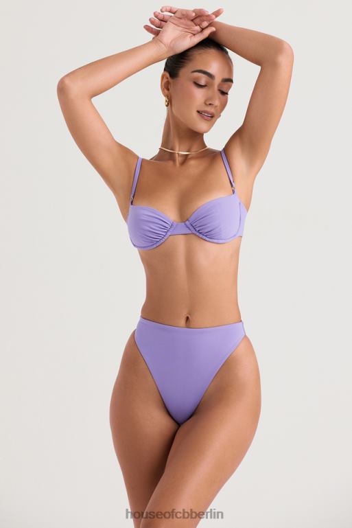 House of CB Mykonos violettes Bikiniunterteil mit hoher Taille Kleidung ZFD801235