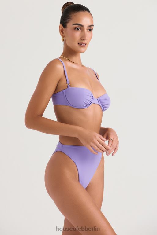 House of CB Mykonos violettes Bikiniunterteil mit hoher Taille Kleidung ZFD801235