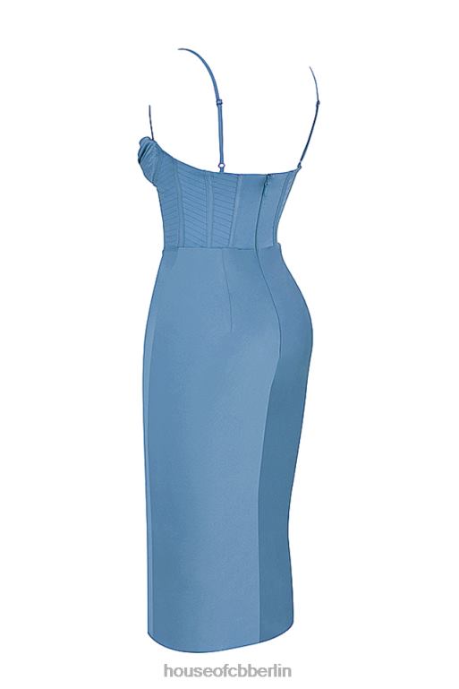 House of CB Myrna Aegean blaues Korsett-Midikleid Kleidung ZFD80558