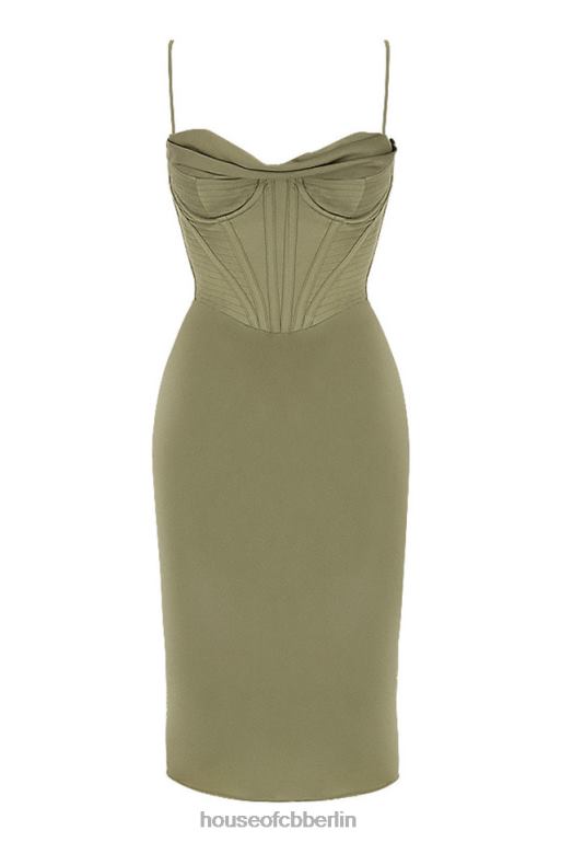 House of CB Myrna Olive Korsett-Slip-Kleid Kleidung ZFD80580