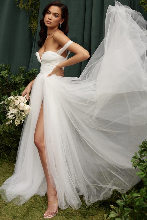 House of CB Märchenhaftes Brautkleid aus weißem Tüll Hochzeiten ZFD801138