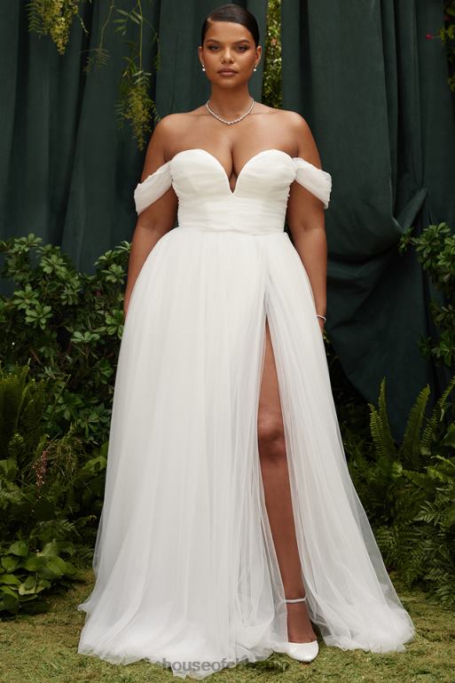 House of CB Märchenhaftes Brautkleid aus weißem Tüll Hochzeiten ZFD801138