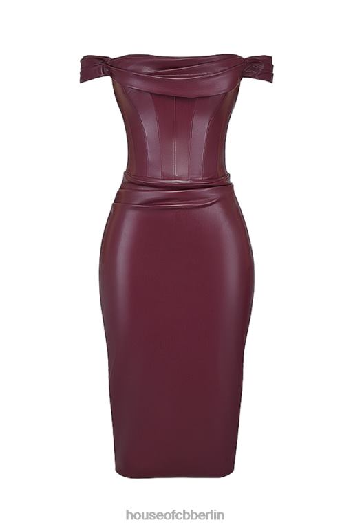 House of CB Rabenmaulbeer-Korsettkleid aus veganem Leder Kleidung ZFD80129