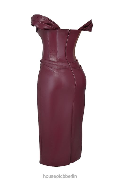 House of CB Rabenmaulbeer-Korsettkleid aus veganem Leder Kleidung ZFD80129