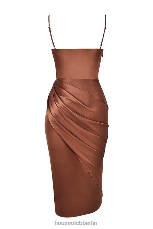 House of CB Reva-Balkonkorsettkleid aus Toffee-Satin Kleidung ZFD80535