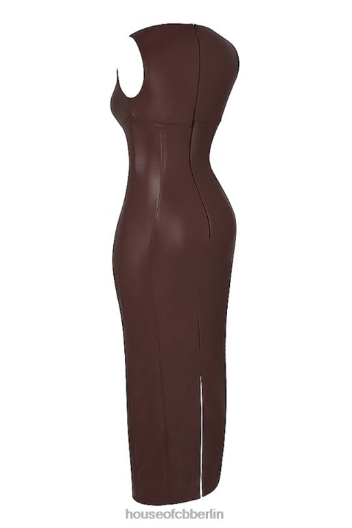 House of CB Sahara-Cacao-Maxikleid aus veganem Leder Kleidung ZFD80122