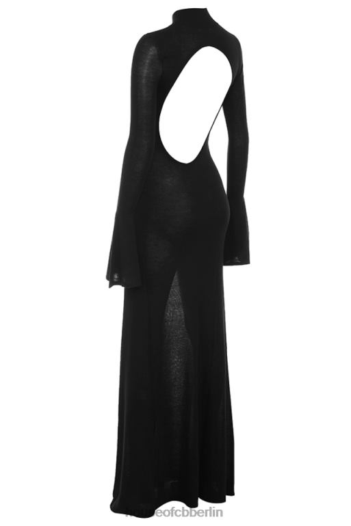 House of CB Sancha schwarzes Strick-Maxikleid Kleidung ZFD80141