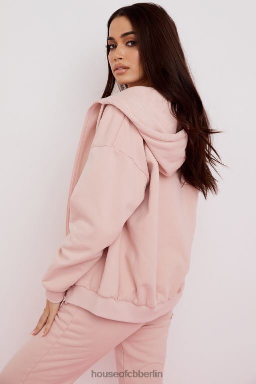 House of CB Storm Blush Blush Kapuzenpullover mit durchgehendem Reißverschluss Kleidung ZFD80766