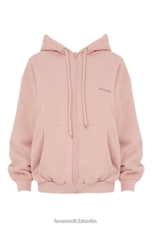 House of CB Storm Blush Blush Kapuzenpullover mit durchgehendem Reißverschluss Kleidung ZFD80766