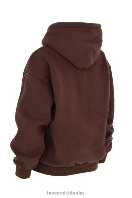 House of CB Storm Chocolate Kapuzenpullover mit durchgehendem Reißverschluss Kleidung ZFD80767