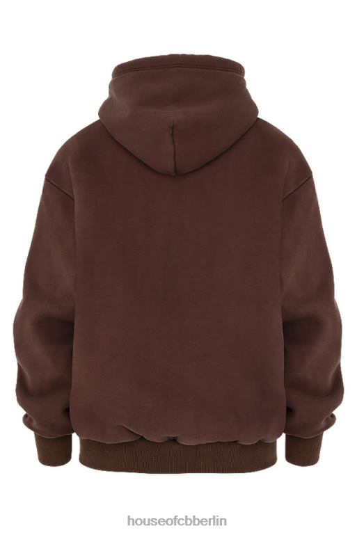 House of CB Storm Chocolate Kapuzenpullover mit durchgehendem Reißverschluss Kleidung ZFD80767