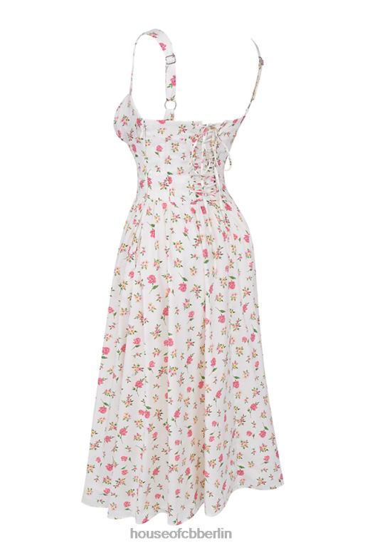 House of CB Tatiana Midi-Sommerkleid mit Rosendruck Kleidung ZFD80251