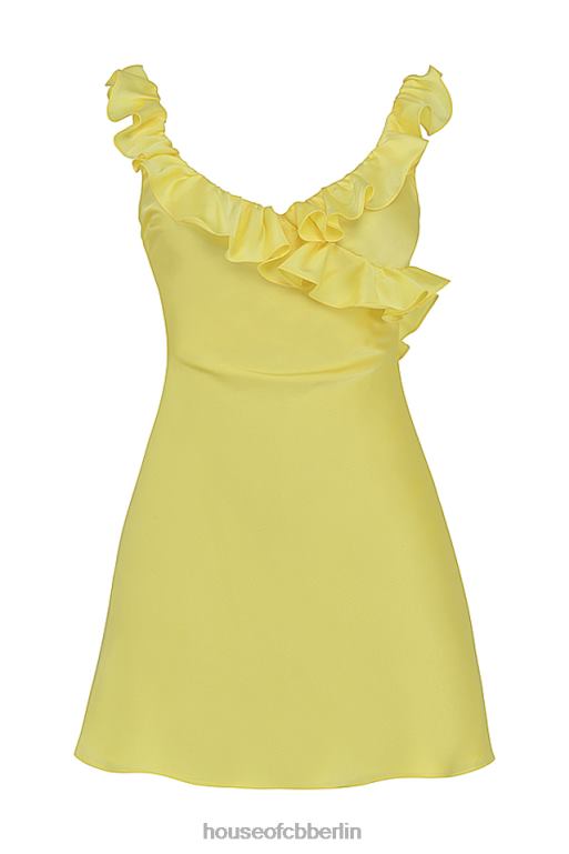 House of CB Tink Buttercup-Satin-Rüschen-Minikleid Kleidung ZFD80443