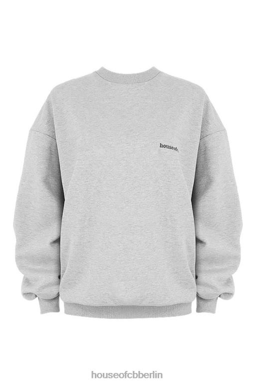 House of CB Tommy Grey übergroßes Rundhals-Sweatshirt Kleidung ZFD80803