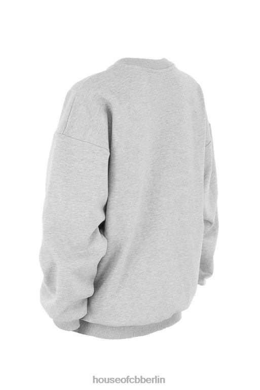 House of CB Tommy Grey übergroßes Rundhals-Sweatshirt Kleidung ZFD80803