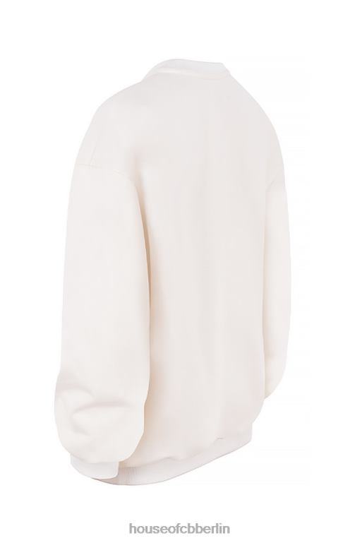 House of CB Tommy Off White übergroßes Sweatshirt mit Rundhalsausschnitt Kleidung ZFD80799