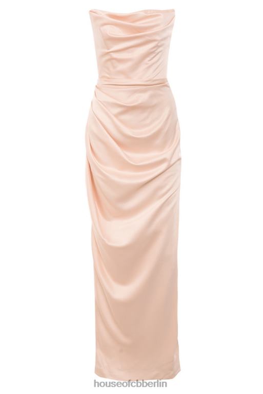 House of CB Trägerloses Kleid aus Champagner von Adrienne aus Satin Kleidung ZFD80622