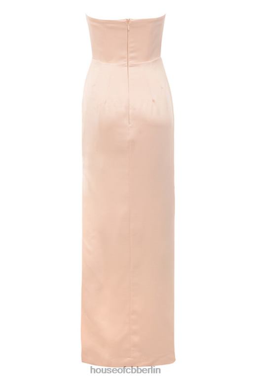 House of CB Trägerloses Kleid aus Champagner von Adrienne aus Satin Kleidung ZFD80622