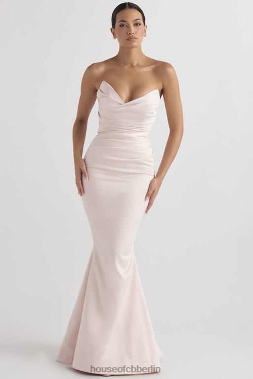 House of CB Trägerloses Kleid aus Satin in Fleur Blush Hochzeiten ZFD801146